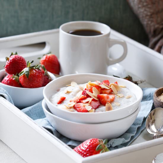 Strawberry Coconut Polenta Bowls