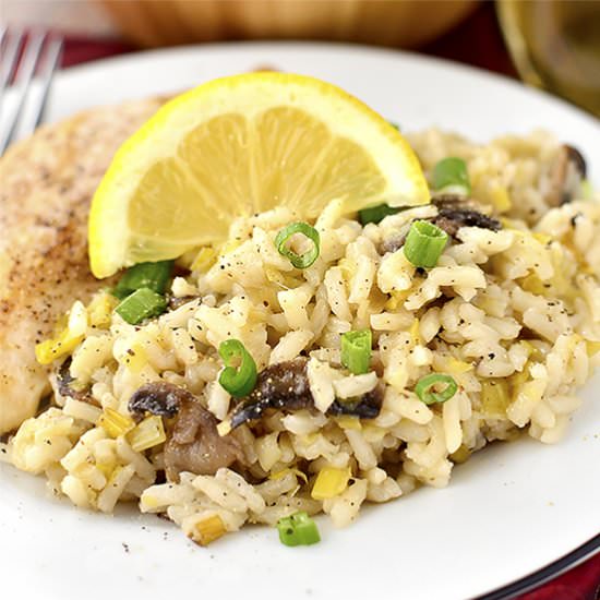 Leek and Mushroom Rice