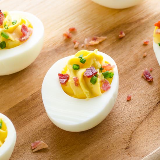 Bacon Chive Deviled Eggs