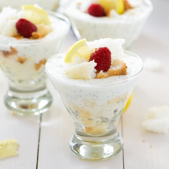 Lemon Poppy Seed Angel Food Trifles