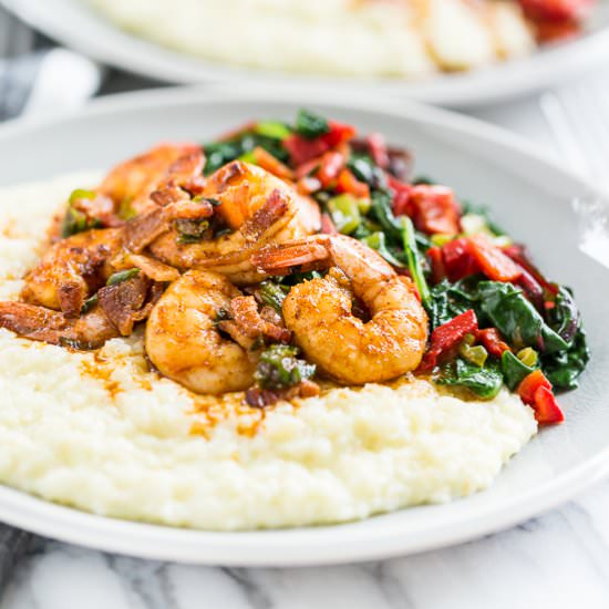 Cajun Shrimp and Cauliflower Grits