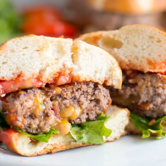 Stuffed Bacon Cheeseburger Sliders
