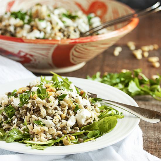 Brown Rice and Green Lentil Salad