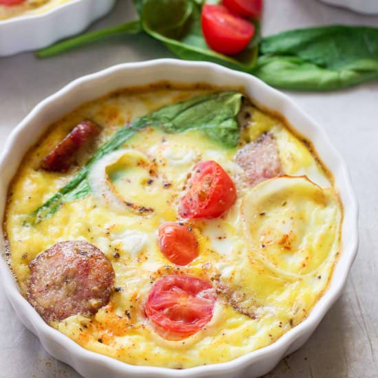 Protein Packed Goat Cheese Egg Bake