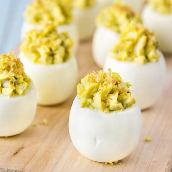 Crab Cake Deviled Eggs