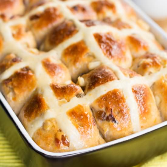 Apple and Sultana Hot Cross Buns