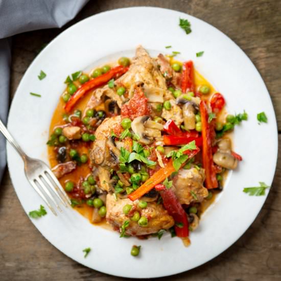 Pollo alla Cacciatora- Hunter Style