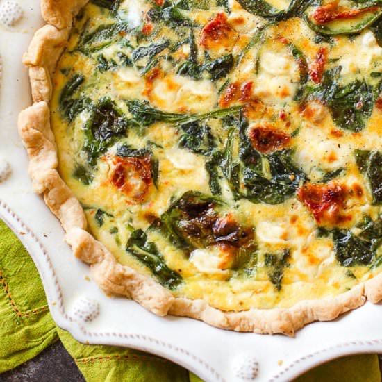 Goat Cheese and Sun Dried Tomato Quiche