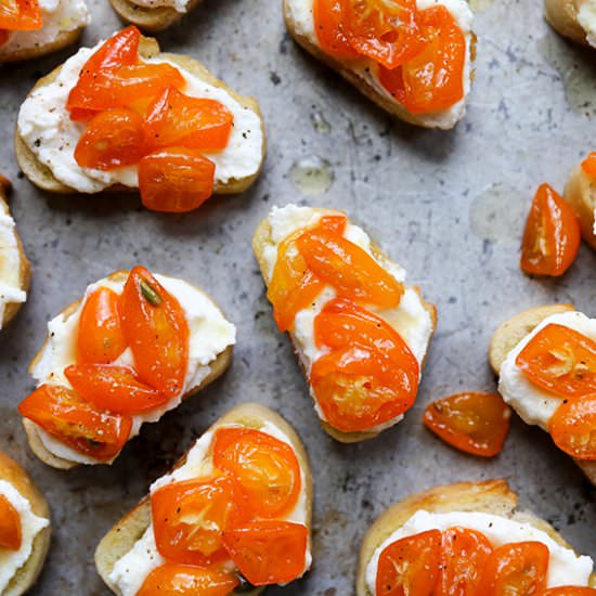Kumquat and Ricotta Crostini