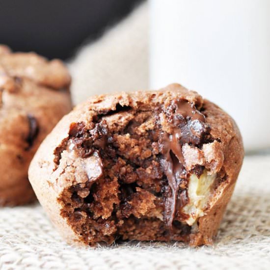 Vegan Chocolate Banana Muffins