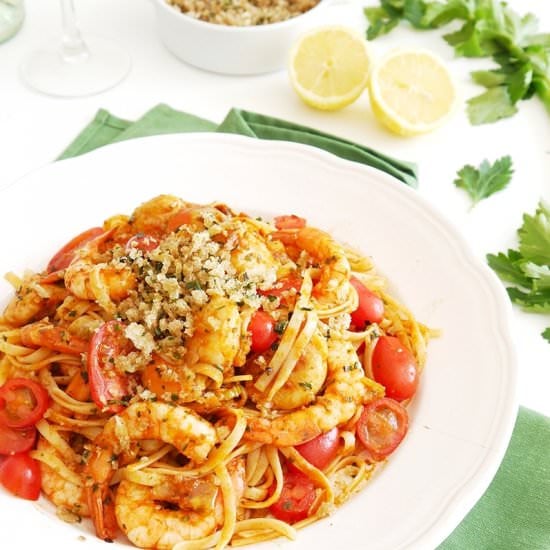 Bloody Mary Seafood Linguine
