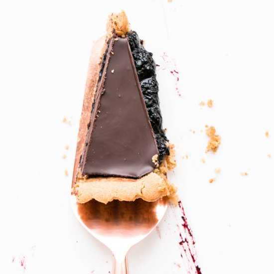 Peanut Butter, Jam & Chocolate Tart