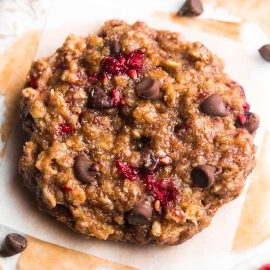 Raspberry Chocolate Oatmeal Cookies