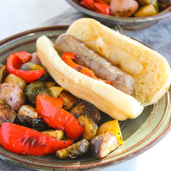 Sheet Pan Dinner with Bratwurst
