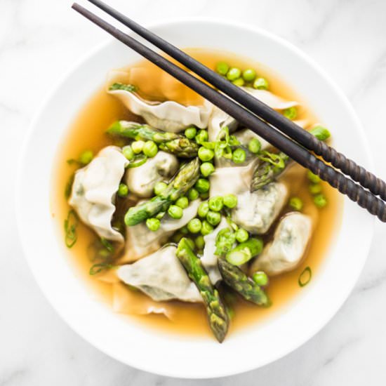 Spring Vegetable Wonton Soup