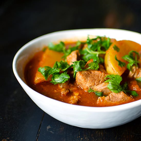 Pork Stew w. Tomatoes & Tomatillos