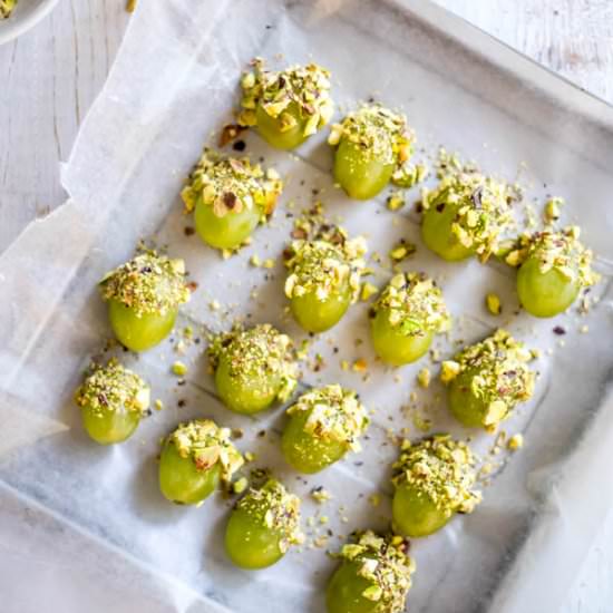 Honey Pistachio Frozen Grapes