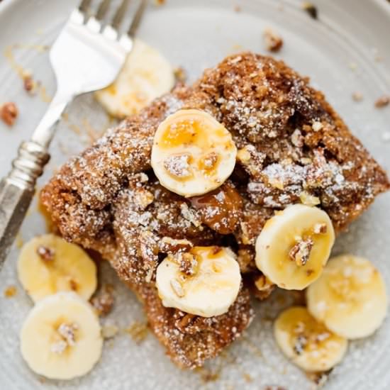 Salted Caramel Banana French Toast