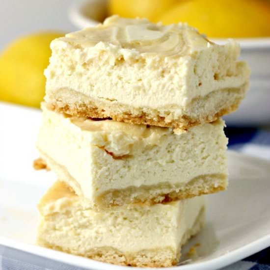 Creamy Lemon Swirl Cheesecake Bars