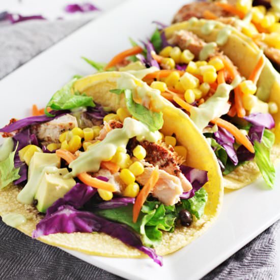 Spicy Salmon Tacos