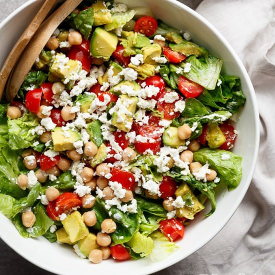 Balsamic Chickpea Avocado Feta Salad