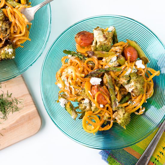 Roasted Spring Vegetables with Noodles