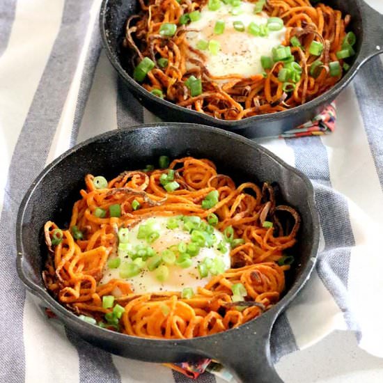 Baked Egg and Sweet Potato Nests