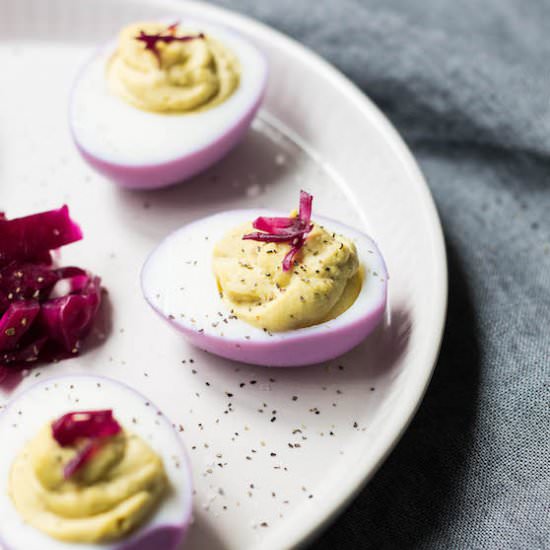 Cabbage Pickled Deviled Eggs