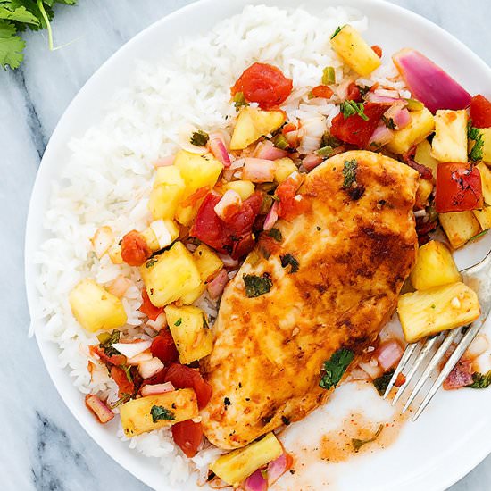 Slow Cooker Pineapple Salsa Chicken