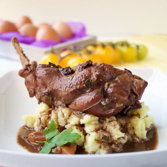 Braised Rabbit in Wine & Chocolate