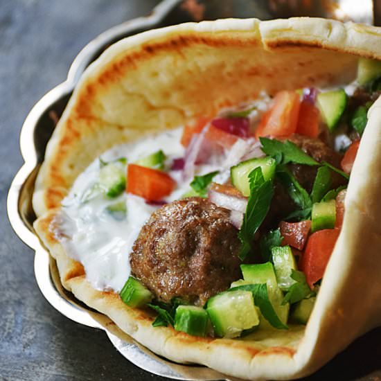 Mediterranean Meatball Gyros