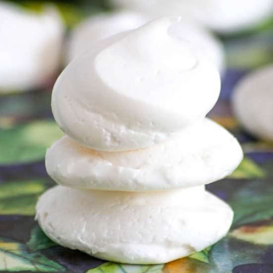 Raspberry Liqueur Meringue Cookies