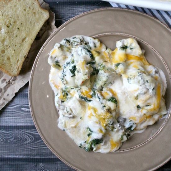 Chicken & Spinach Pierogi Casserole