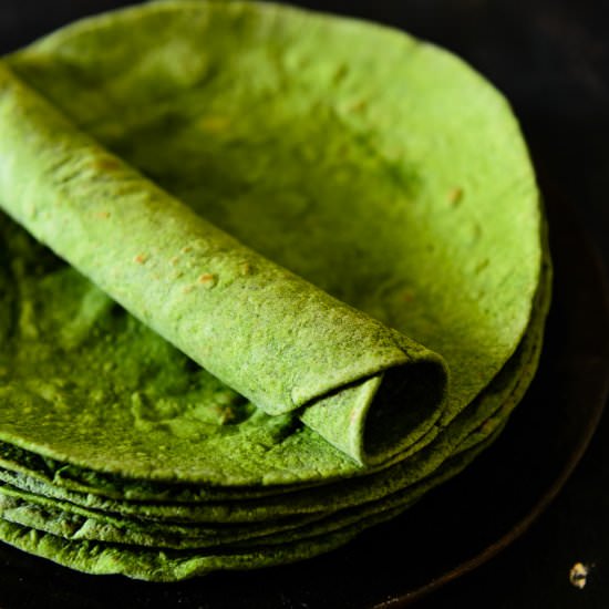 Homemade Spinach Tortillas