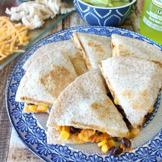 Spicy Black Bean & Corn Quesadillas