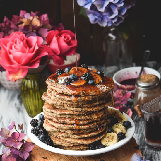 Chia Oat Banana Pancakes (Vegan & GF)
