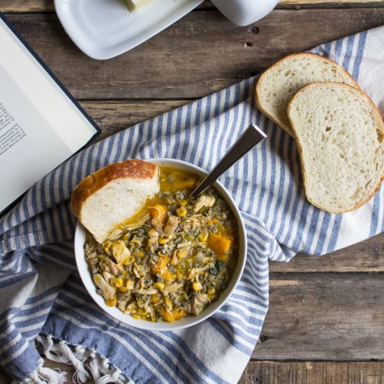 Slow Cooker Turkey + Wild Rice Soup