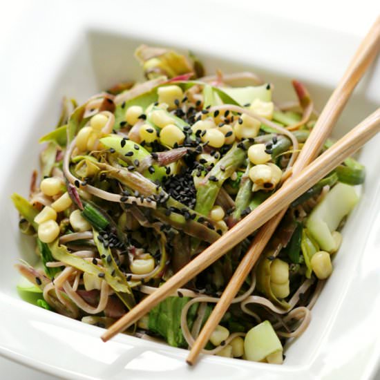 Shaved Purple Asparagus & Noodles
