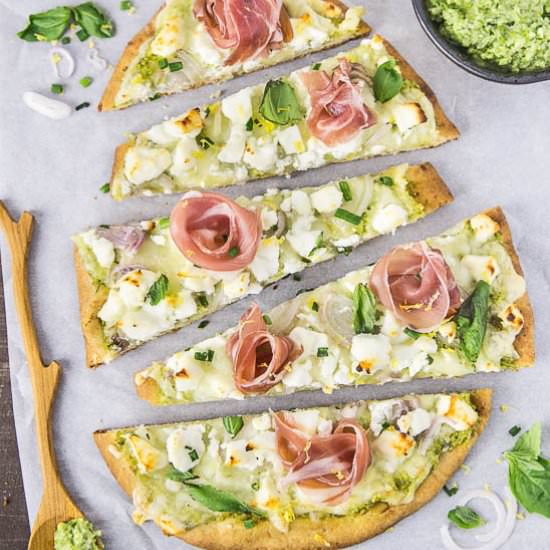 Asparagus Pesto Naan Pizza