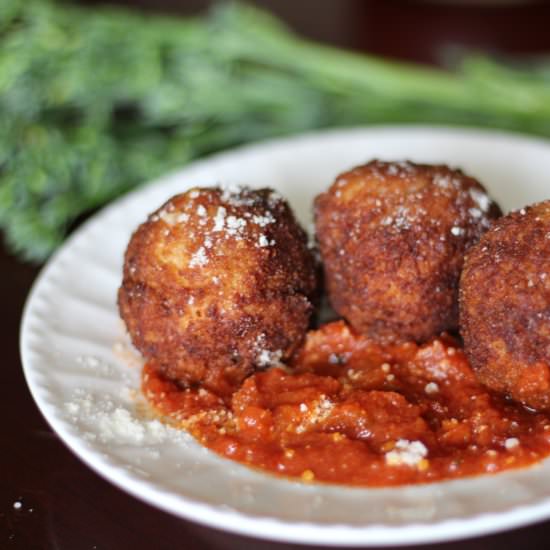 Arancini with Marinara and Broccoli