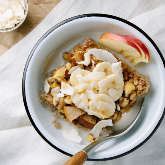 Baked Apple + Banana Oatmeal