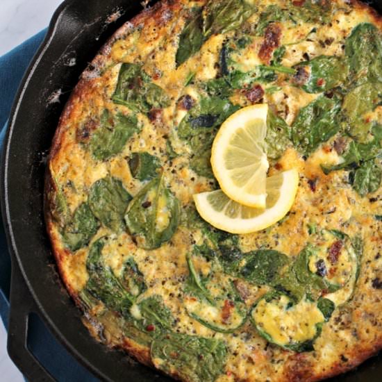 Shrimp Scampi Pesto Frittata