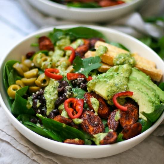 Mexi-Vegan Spinach Salad