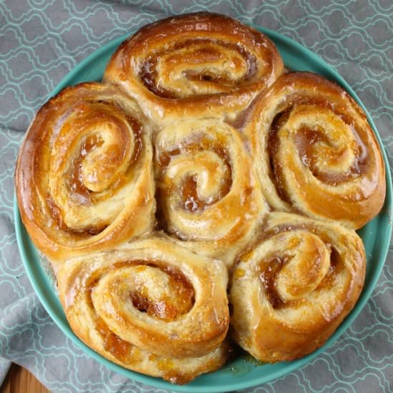 Peach Pie Cinnamon Rolls