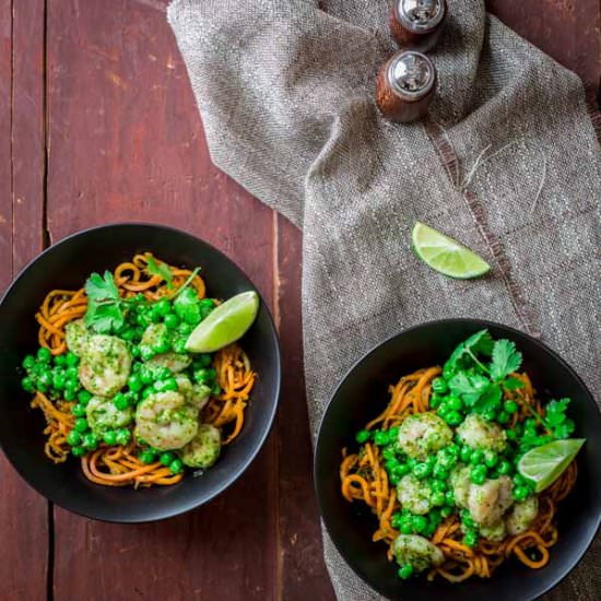 Sweet Potato Noodles with Shrimp