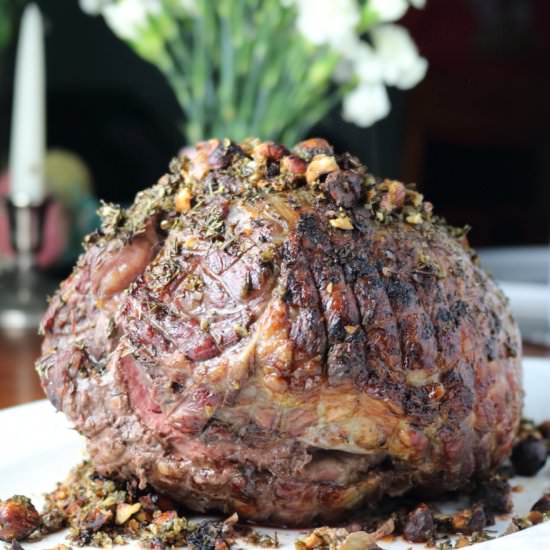 Hazelnut + Thyme Leg of Lamb