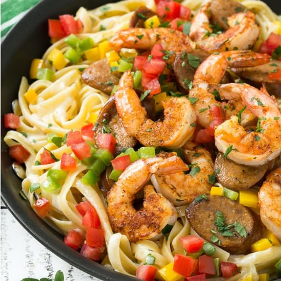 Cajun Shrimp & Sausage Pasta
