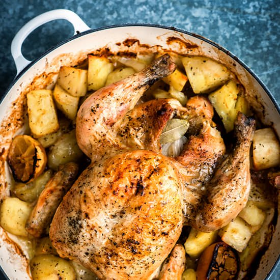 One-pot Greek Oven–Roasted Chicken