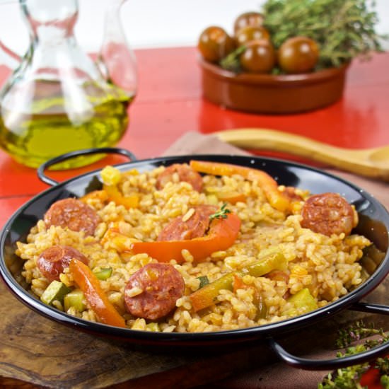 Chorizo paella