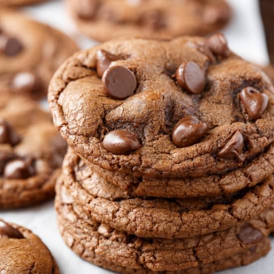 Double Choc Chip Nutella Cookies